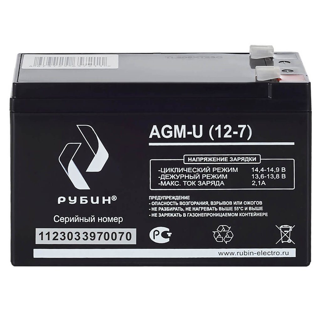 Мини-фото 4. Аккумулятор Рубин AGM-U (12-7)