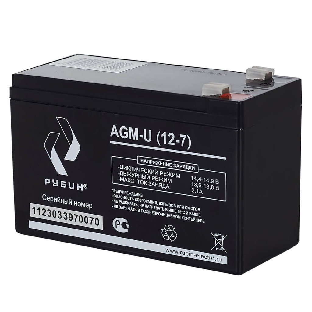 Мини-фото 6. Аккумулятор Рубин AGM-U (12-7)
